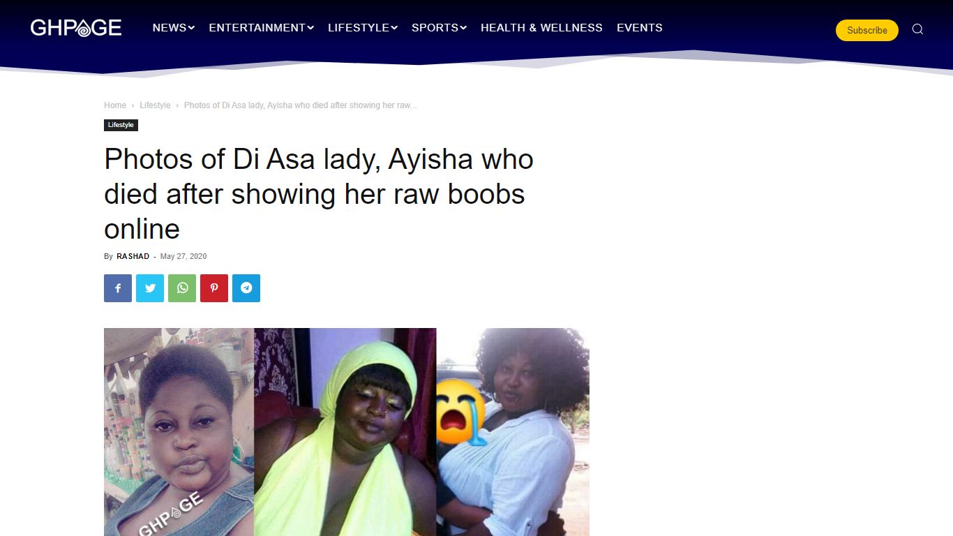 Photos of Di Asa lady, Ayisha who died after showing her raw ... - GhPage